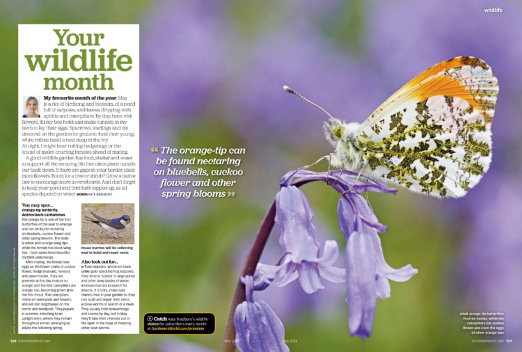 BBC Gardeners World May 2024 Magazine 2 for 1 Gardens Entry Card Offer - Wildlife