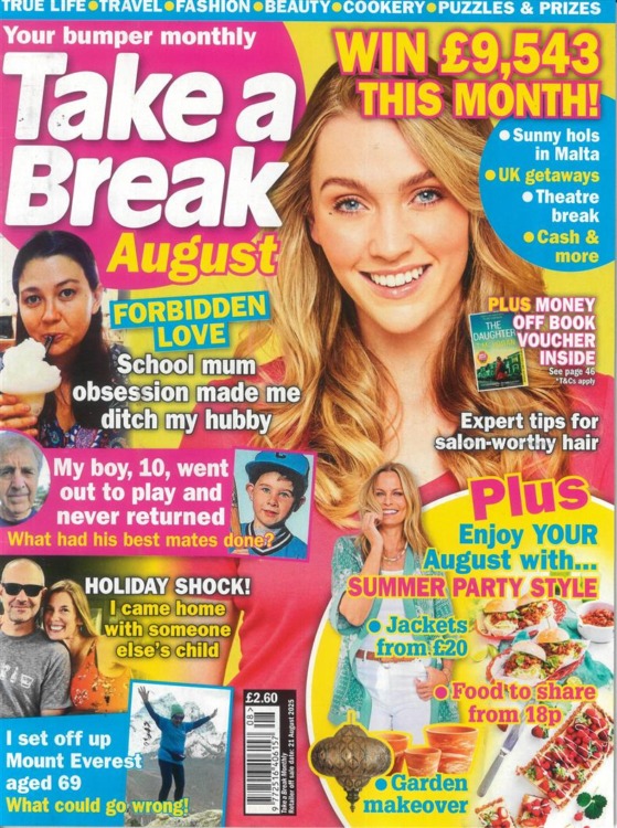 Take A Break Monthly Magazine August 25