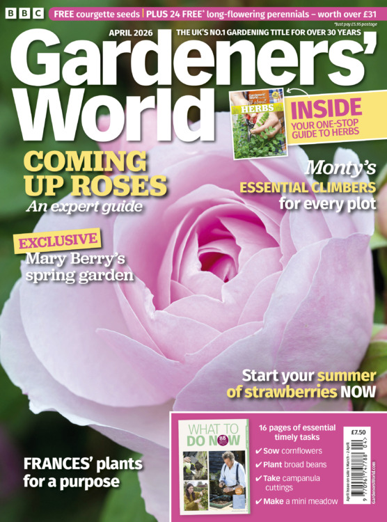 BBC Gardeners World Magazine April 2026 + Courgette Seed Pack