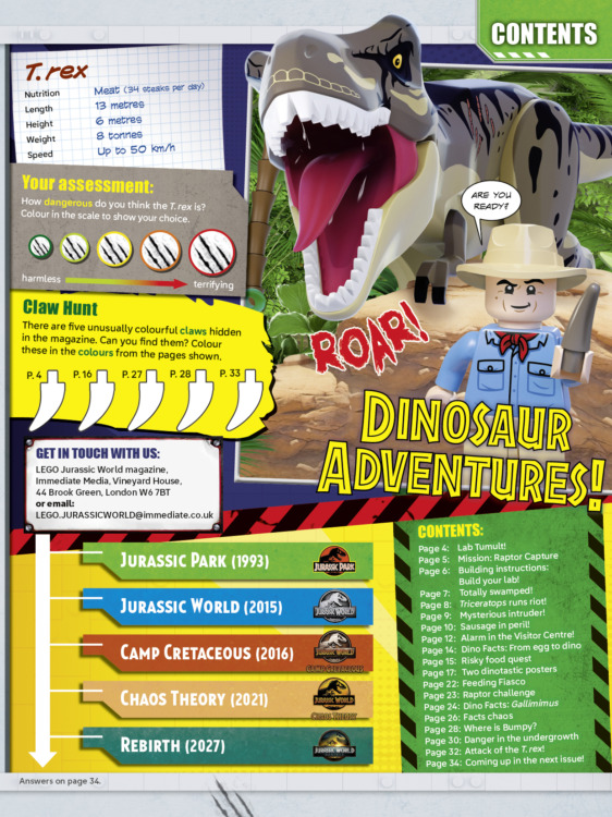 LEGO Jurassic World Magazine Issue 28 + Velociraptor Minifigure P3