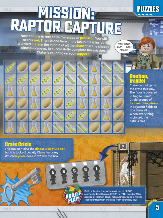 LEGO Jurassic World Magazine Issue 28 + Velociraptor Minifigure Extras