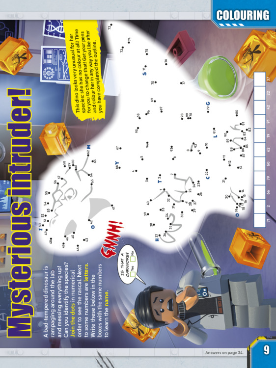 LEGO Jurassic World Magazine Issue 28 + Velociraptor Minifigure Colouring